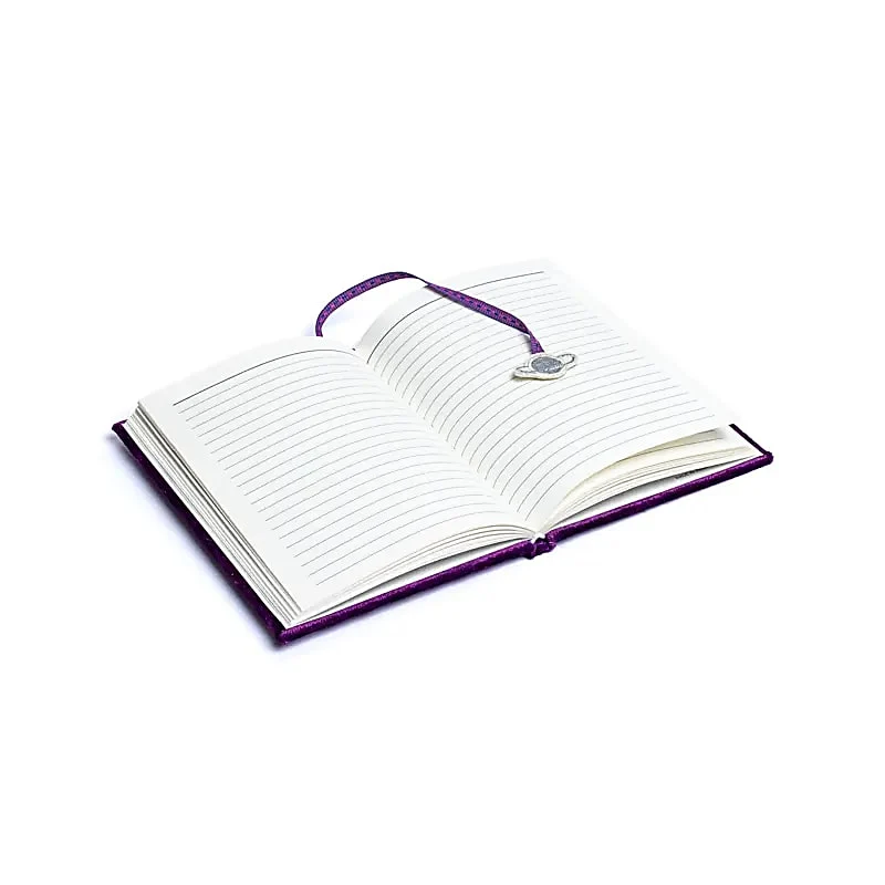 Notitieboek fluweel paars met galaxy