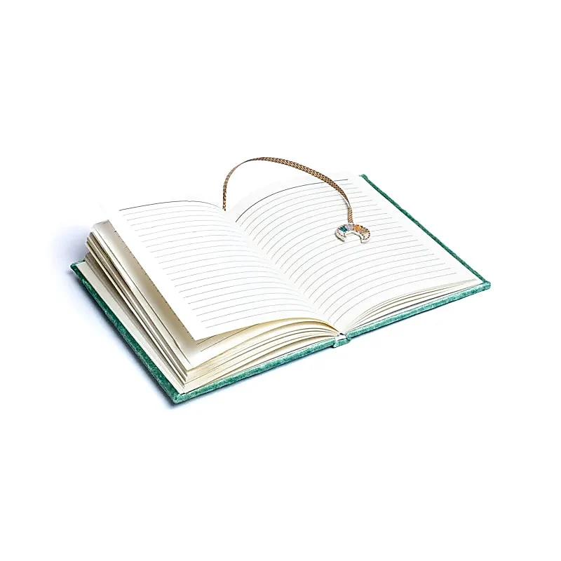Notitieboek fluweel mint met maanfasen