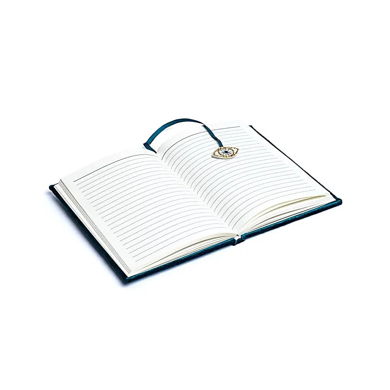 Notitieboek fluweel petrol met tarot oog