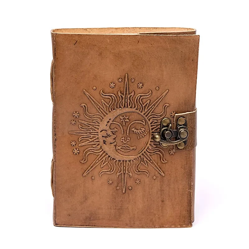 Notitieboek Zon & Maan met kunstlederen kaft