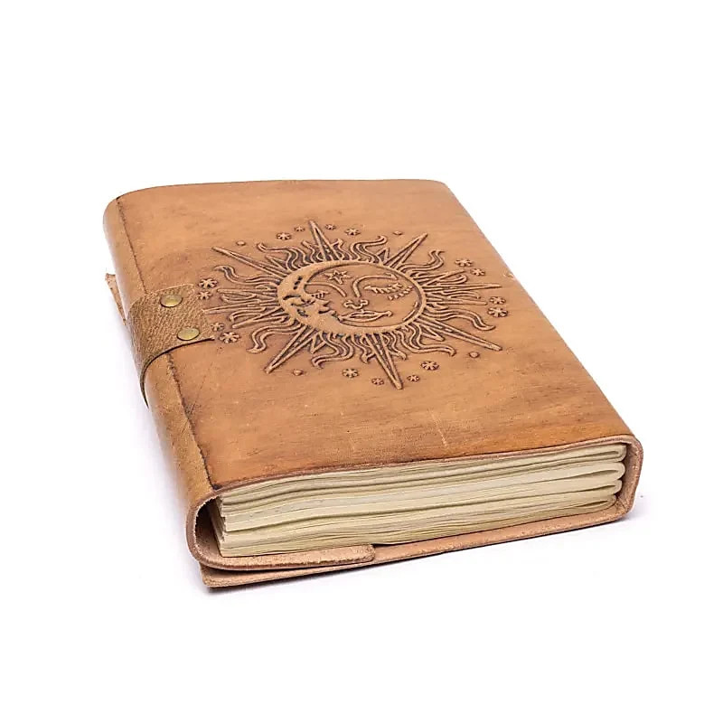Notitieboek Zon & Maan met kunstlederen kaft
