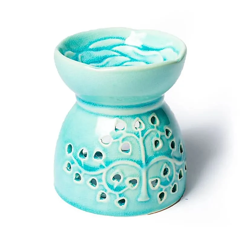 Olieverdamper Levensboom turquoise keramiek
