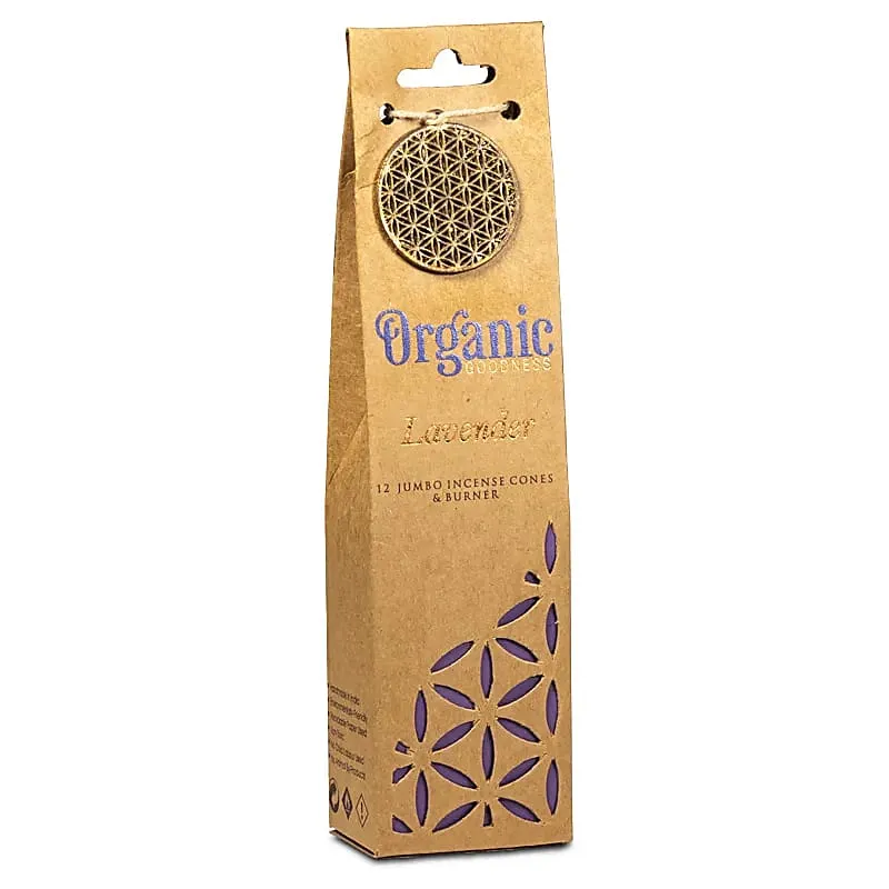 Organic Goodness Lavendel wierookkegels + houder