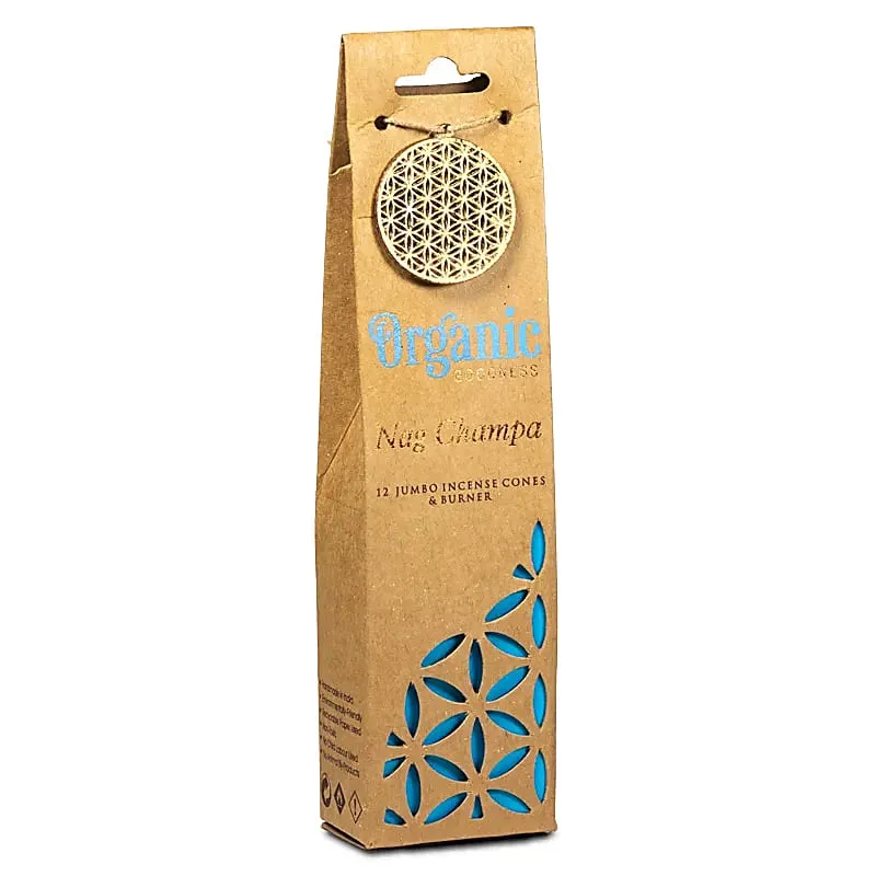 Organic Goodness Nag Champa wierookkegels + houder