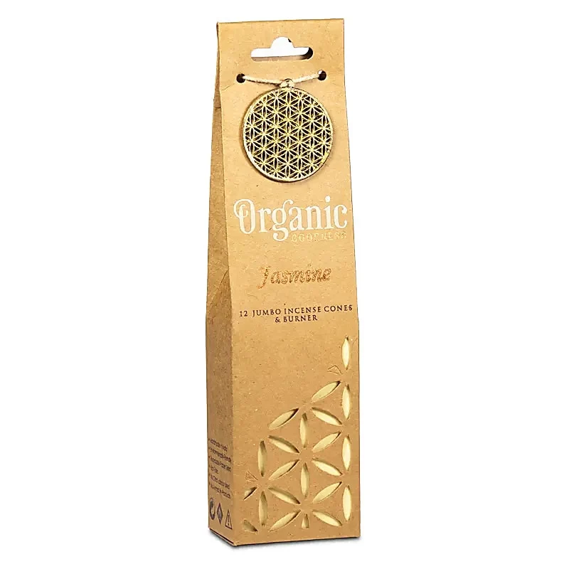 Organic Goodness Jasmijn wierookkegels + houder