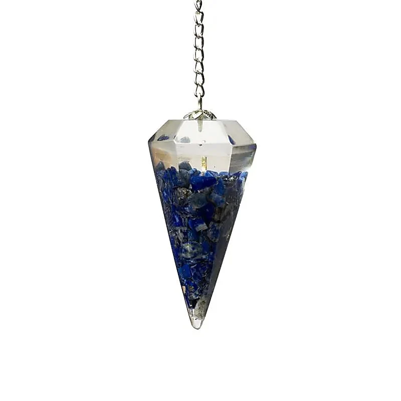 Orgoniet pendel lapis lazuli facet geslepen