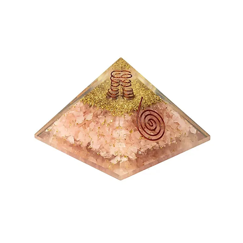 Orgoniet piramide rozenkwarts met hart