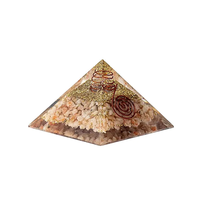 Orgoniet pyramide zonnesteen met zon symbool
