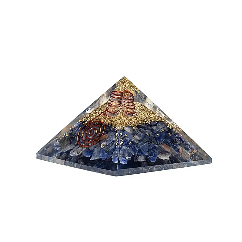 Orgoniet pyramide sodaliet met maan en sterren