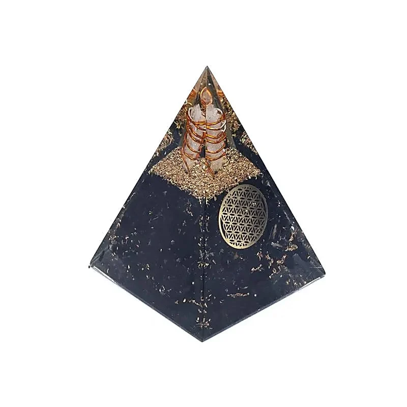 Orgoniet piramide toermalijn bloem des levens