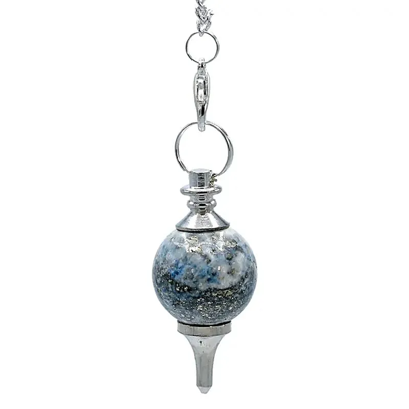Pendel gepolijste Lapis Lazuli & metaal