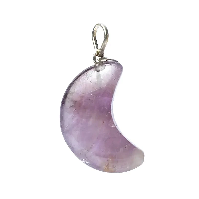 Amethist edelsteenhanger maanvorm