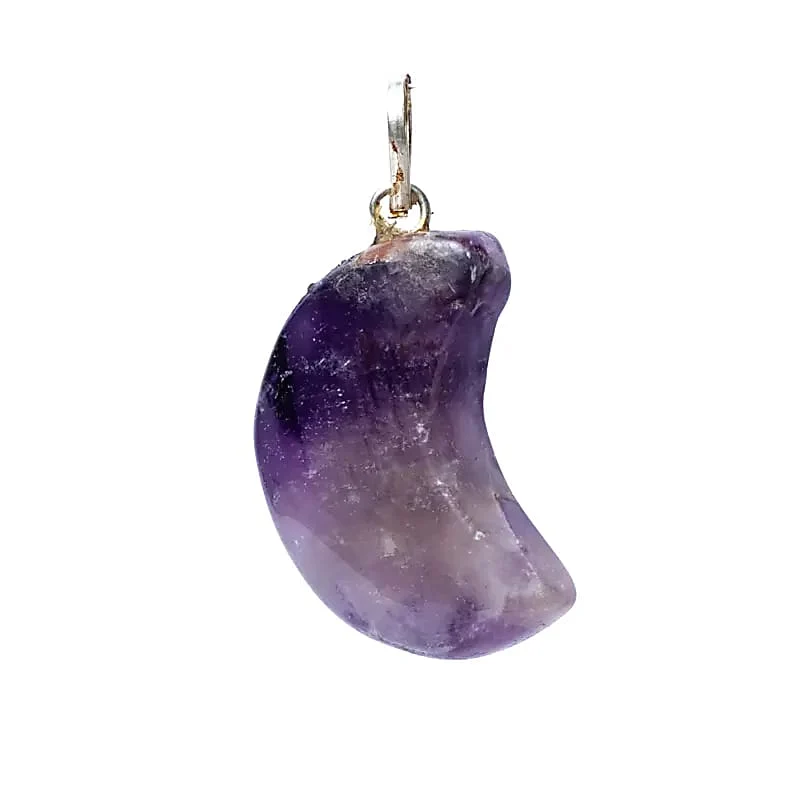 Amethist edelsteenhanger maanvorm