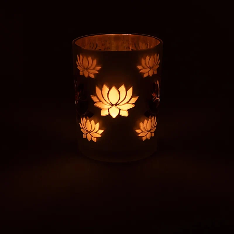 Sfeerlicht matglas/metallic Lotus