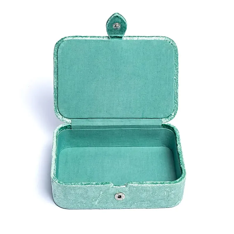 Sieraden / tarotdoos fluweel mint met maanfasen