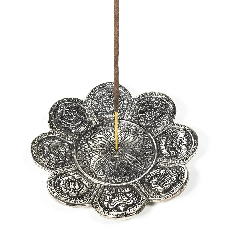 Wierookbrander 8 voorspoedsymbolen zilverkleur