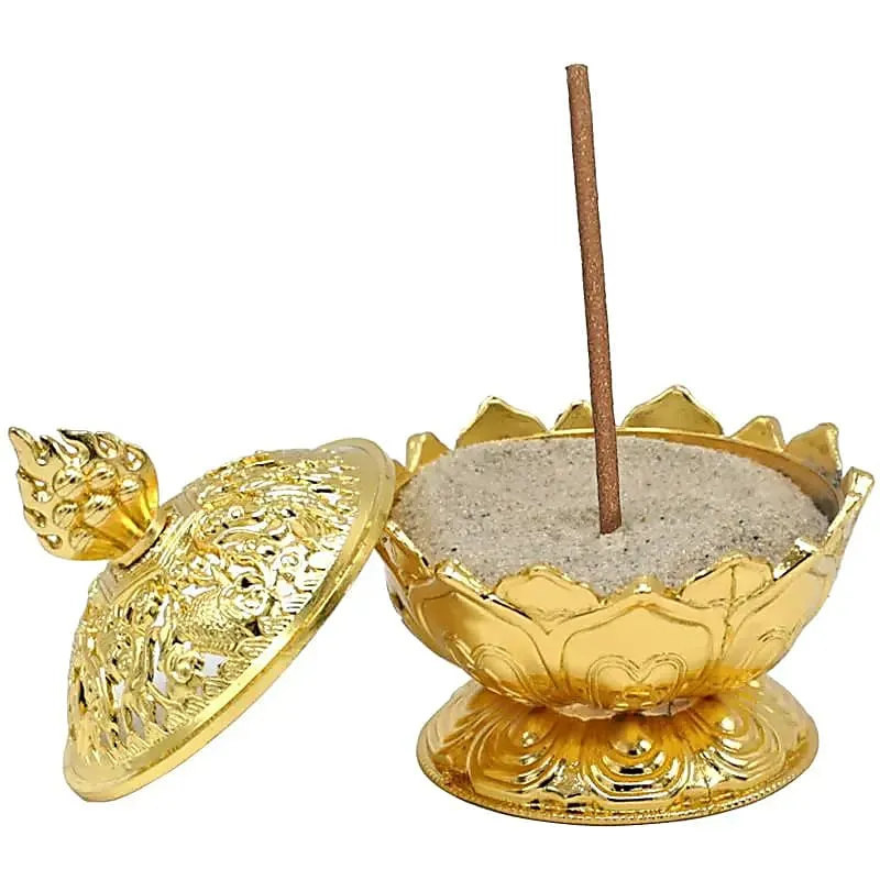 Wierookbrander Lotus goudkleurig