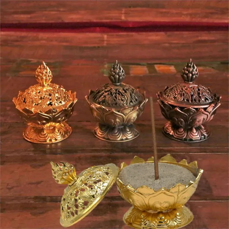 Wierookbrander Lotus goudkleurig