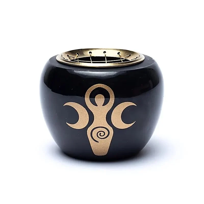 Wierookbrander zwart & goud godinnensymbool