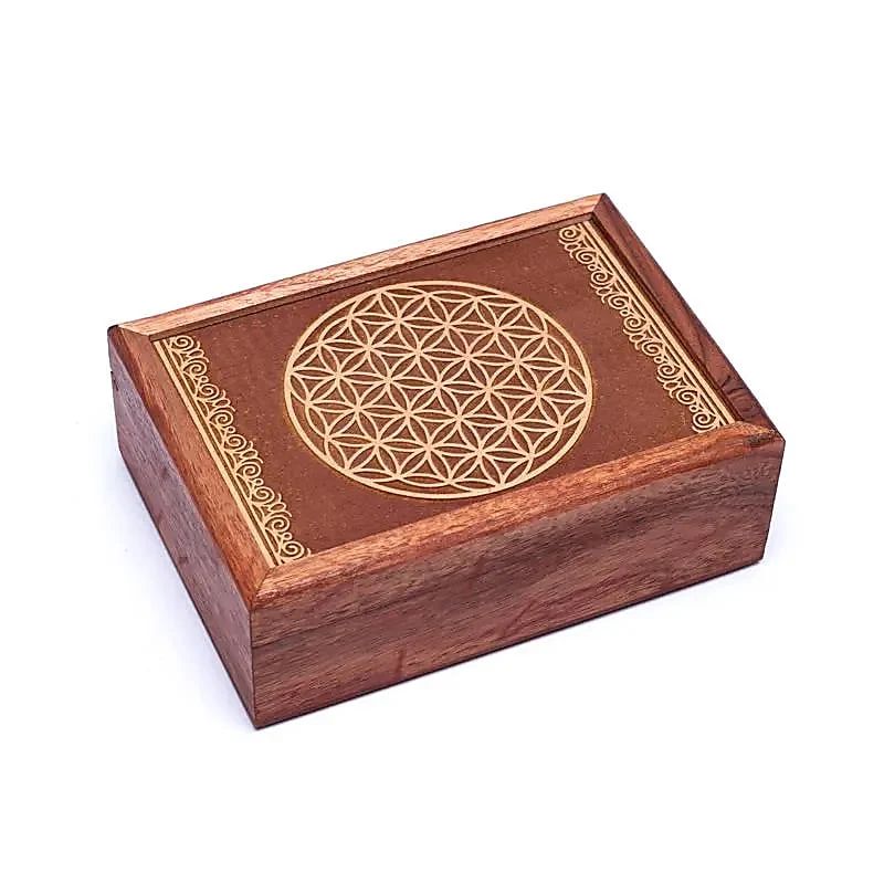 Tarotdoos bloem des levens gegraveerd