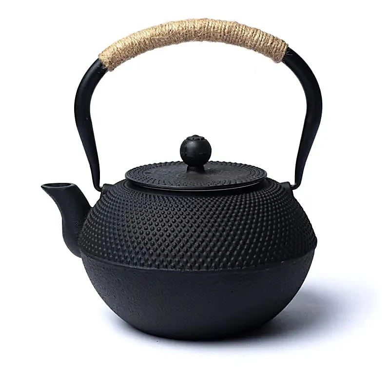 Tetsubin gietijzeren 1,2 liter theepot zwart (zonder coating)