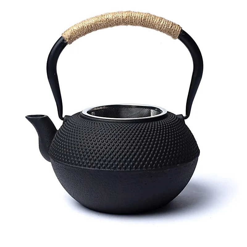 Tetsubin gietijzeren 1,2 liter theepot zwart (zonder coating)