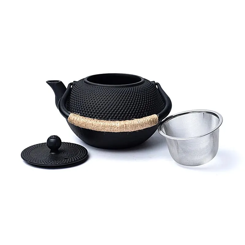 Tetsubin gietijzeren 1,2 liter theepot zwart (zonder coating)