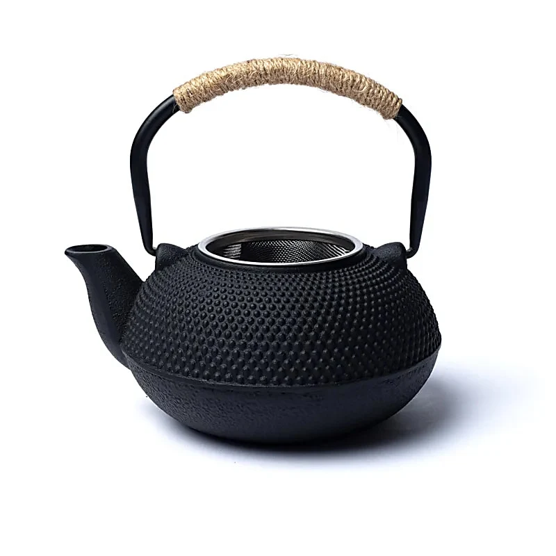 Tetsubin gietijzeren 0,6 liter theepot zwart (zonder coating)