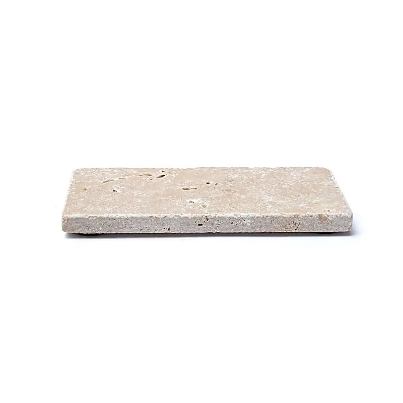Travertijn zeephouder of kaarshouder beige