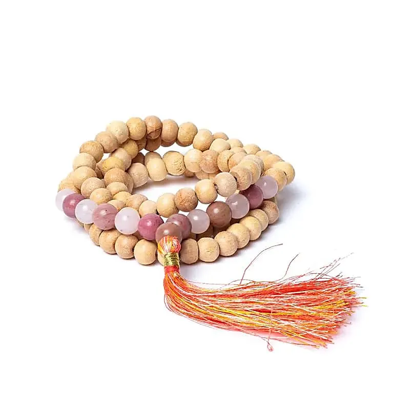 Tulsi mala met thuliet/ rozenkwarts AA kwaliteit in zakje