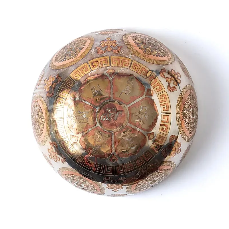 Verzilverde klankschaal Boeddha Shakyamuni
