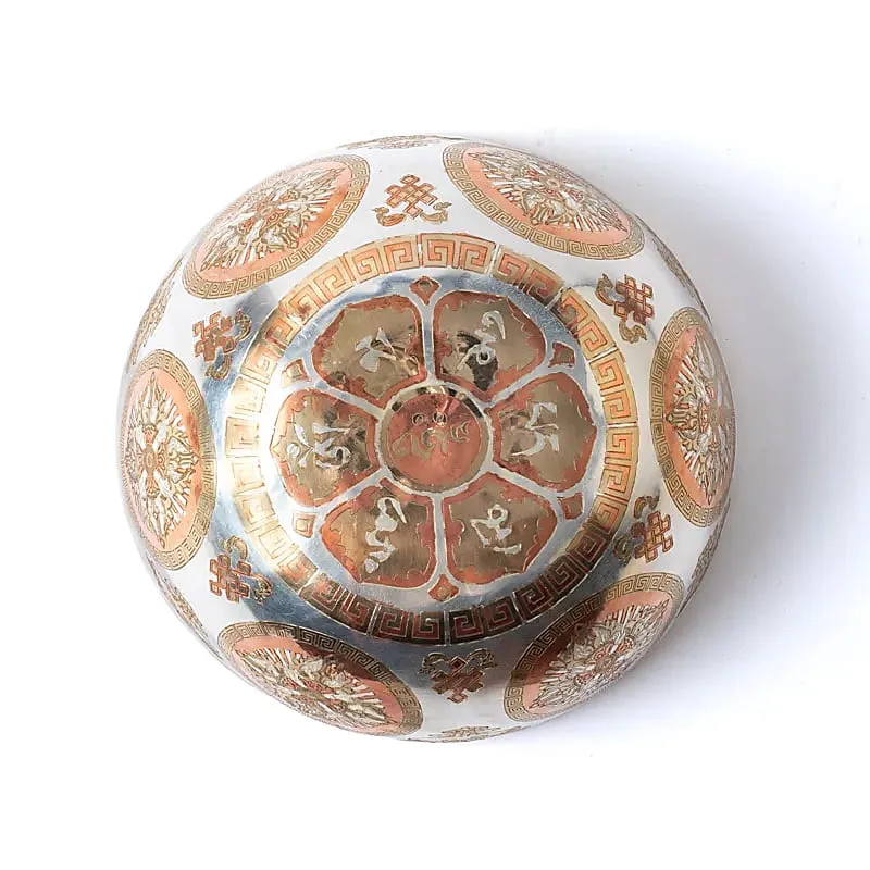 Verzilverde klankschaal Boeddha Shakyamuni