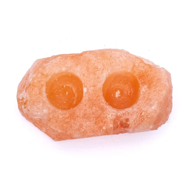Zoutkristal sfeerlicht 2 waxinelichtjes