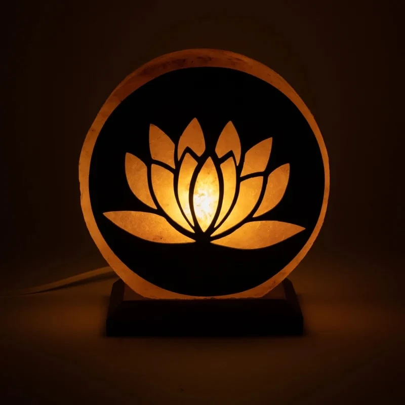 Zoutlamp lotus met snoer en LED lamp