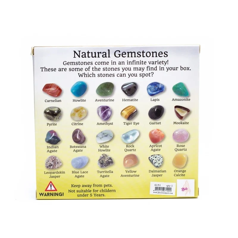 Geschenkdoosje met 20 getrommelde edelstenen