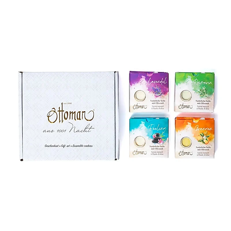 Ottoman natuurlijke olijfoliezepen giftbox van 4