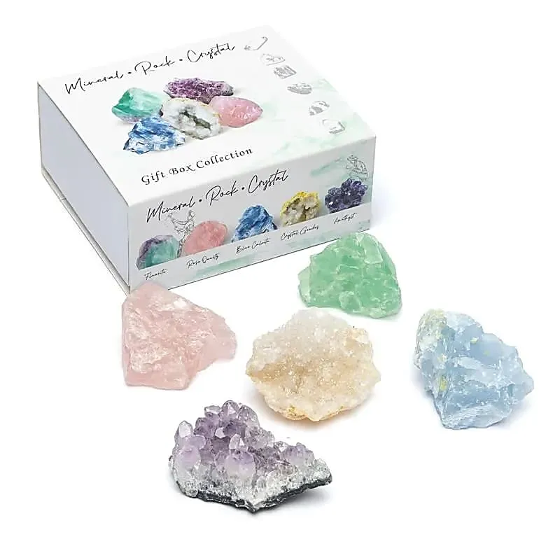 Mineralen geschenkdoos display