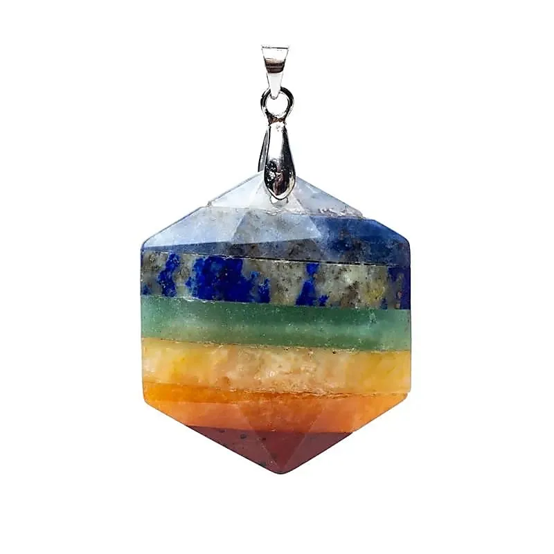 7 chakra edelsteenhanger hexagon