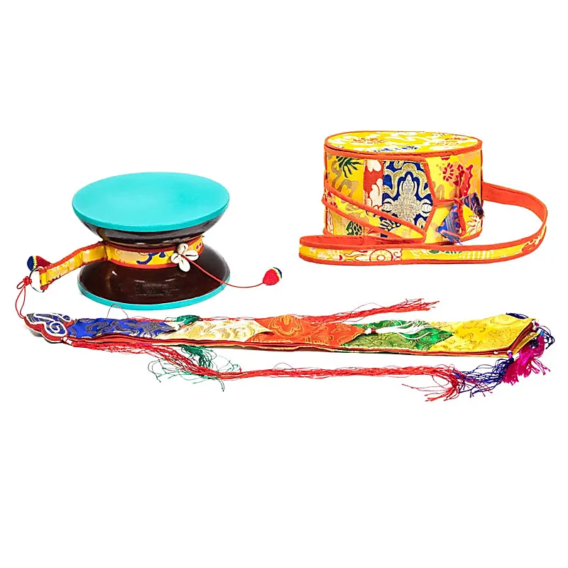 Mystieke rituele Chöd drum + gele hoes