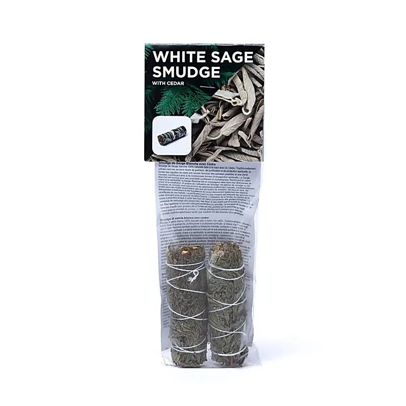 Witte salie smudge met ceder S set van 2