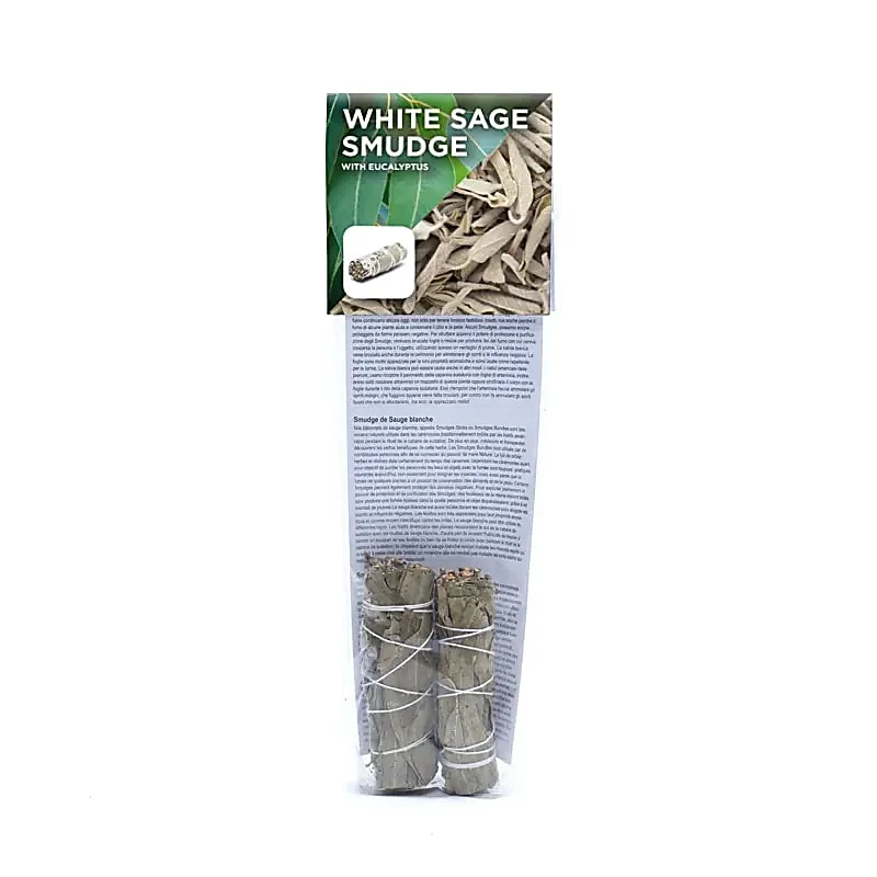 Witte salie smudge met eucalyptus S set van 2