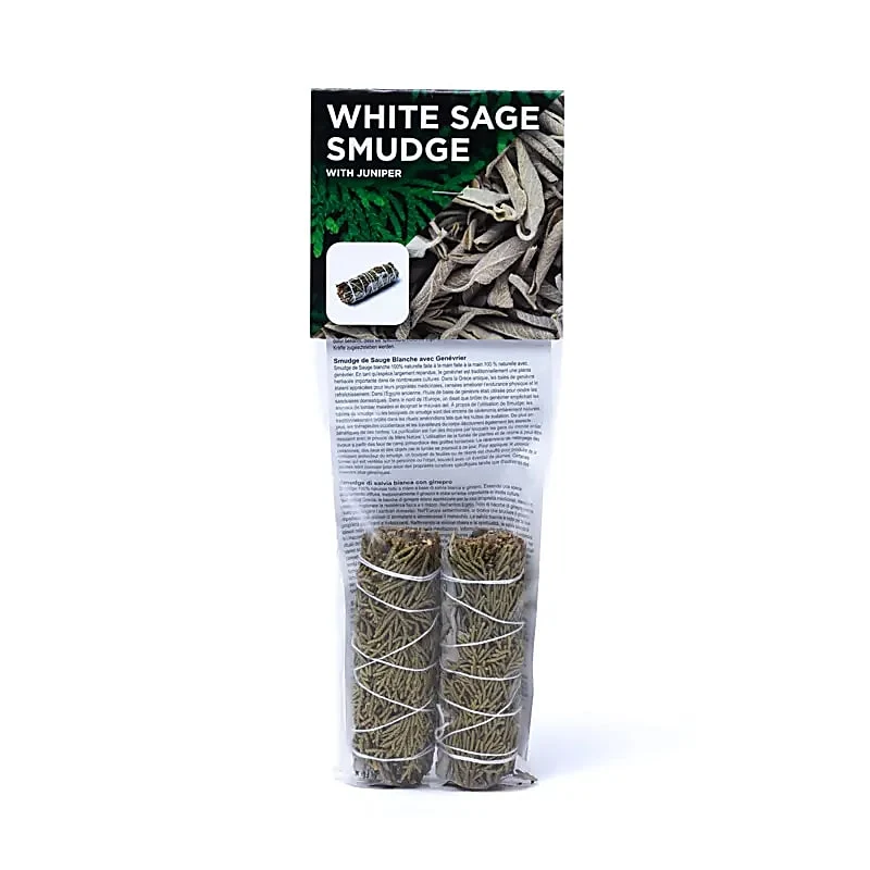 Witte salie smudge met jeneverbes S set van 2