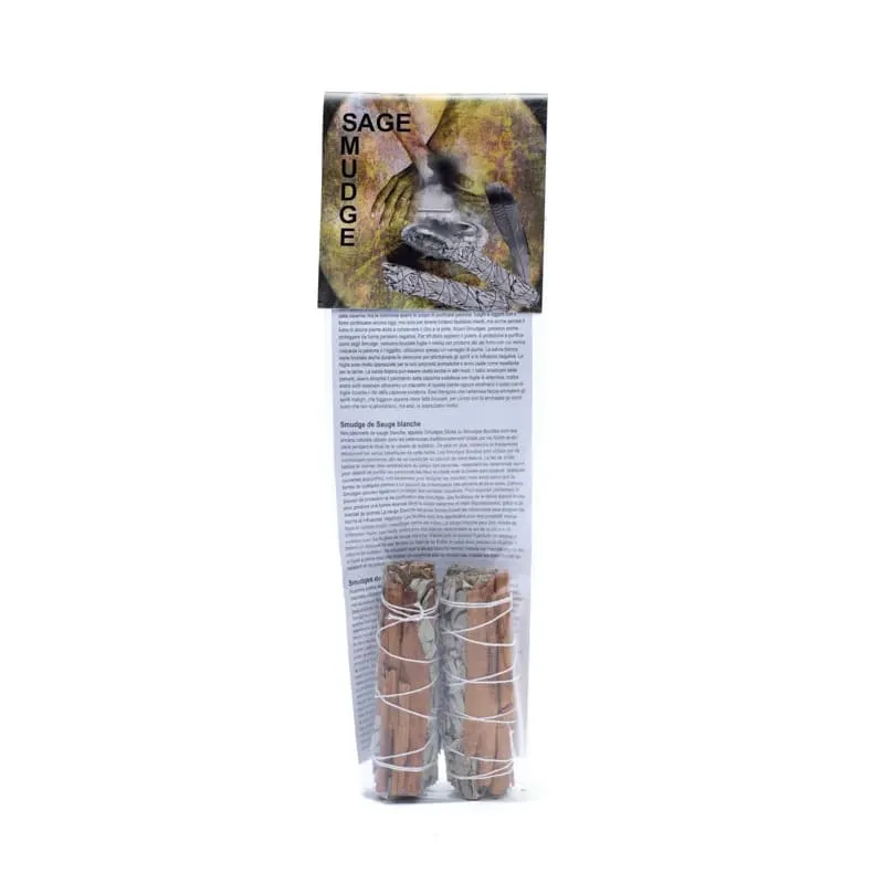 Witte salie smudge met kaneel S set van 2
