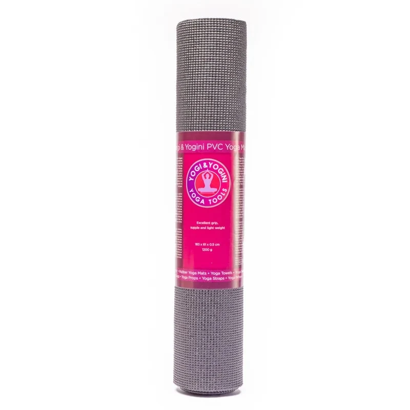Yogi & Yogini PVC yogamat zwart