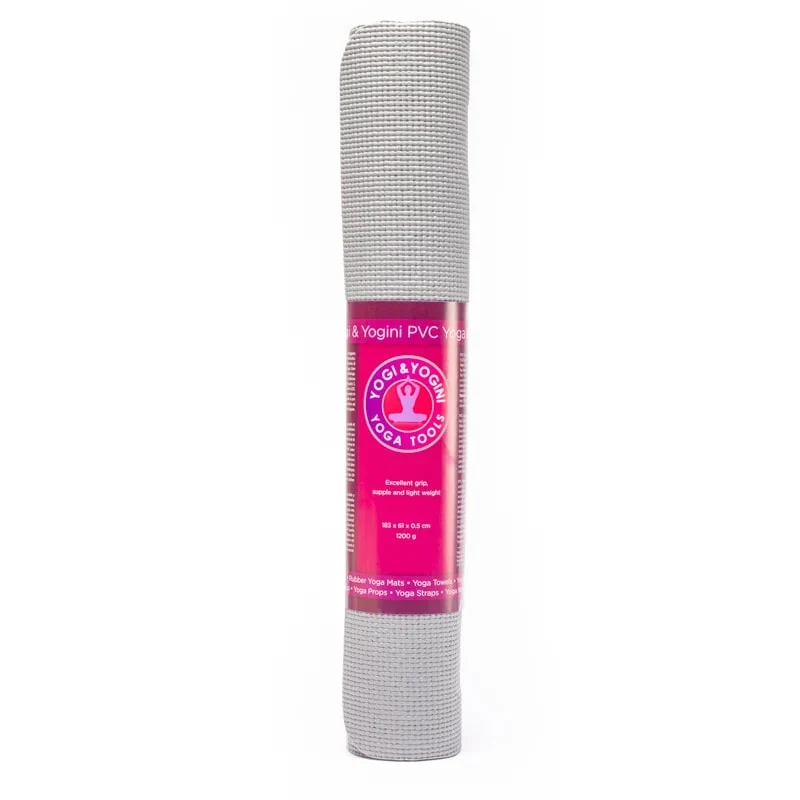 Yogi & Yogini PVC yogamat grijs