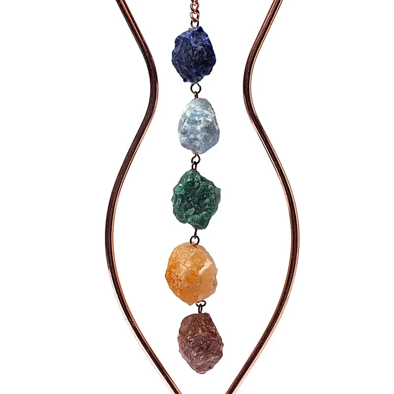 Raamhanger Maangodin & chakra stenen
