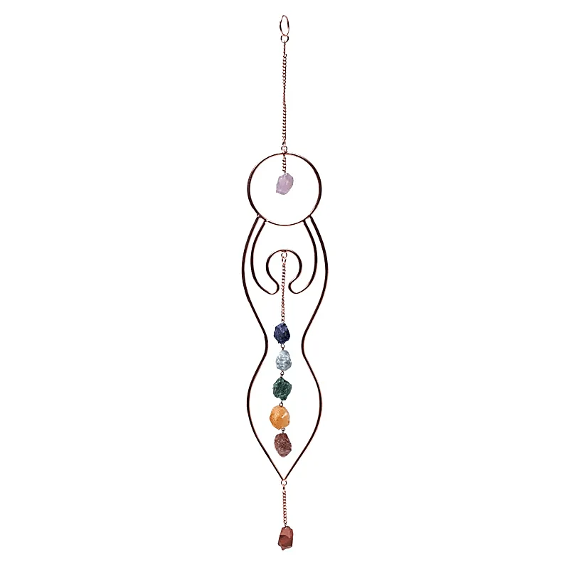 Raamhanger Maangodin & chakra stenen