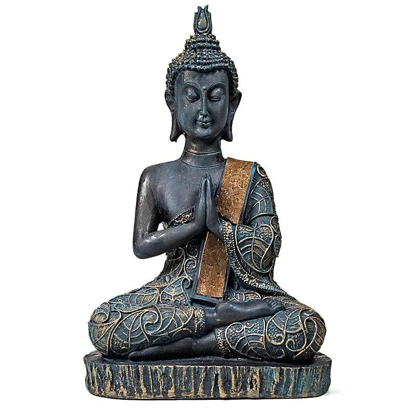 Boeddha in Gebed antiek look Thailand