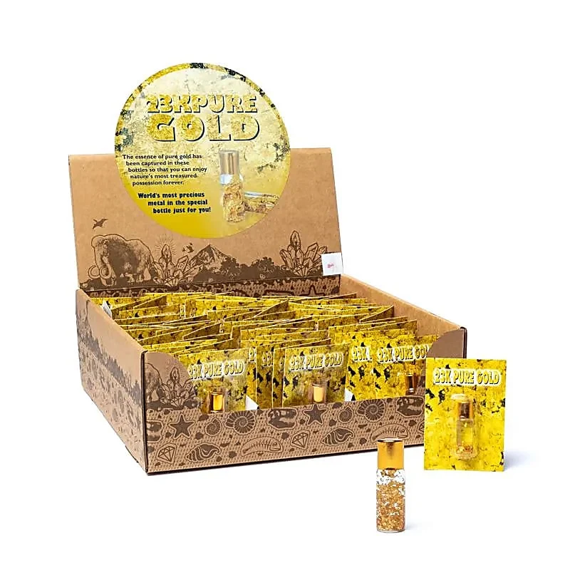 Flesje zuiver bladgoud display met 60 stuks