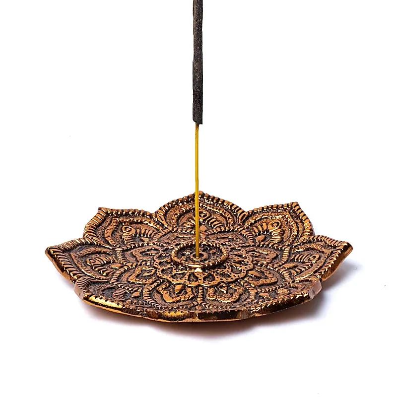Wierookhouder koperkleurig Lotus